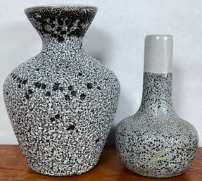 2 Pigeon Forge Pottery Crater Glaze Vases