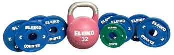 Eleiko Sweden 2kg IWF Weightlifting Competition Plates & 32kg Eleiko Kettlebell