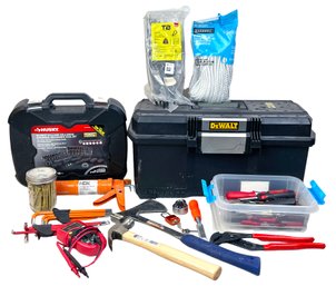 Useful Tool Lot Including Husky 60 Piece Mechanics Set, DeWalt Toolbox & Much More