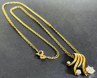 Vintage 14K Gold & Diamond Pendant Necklace