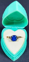 10K Gold Ring With Beautiful Blue Stone