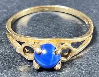 10K Gold & Star Blue Sapphire Ring