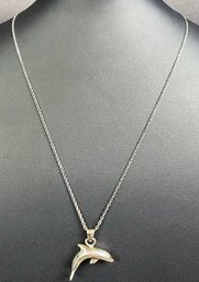 Silver Dolphin Pendant On Silver Chain
