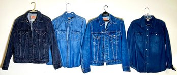 2 Vintage Levi's Denim Jackets, And 2 Orvis & Duluth Trading Co. Denim Shirts