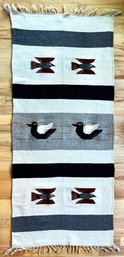 Vintage Zapotec Runner Rug W/ Bird Motif