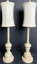 Pair Of Table Lamps With Linen Shades