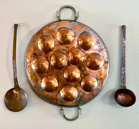 Copper Egg Pan With Spoons