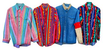 4 Amazing Vintage Western Wear Men's Shirts! Wrangler & Double A Brand