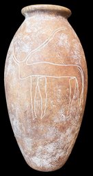 Large (26' Tall) Clay Pot With Engraved Animal