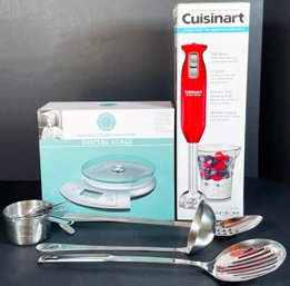 Cooking Utensils, Martha Stewart Digital Scale, & Cuisinart Smart Stick 2 Speed Hand Blender