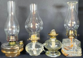 4 Vintage Oil Lamps