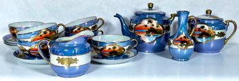 Exquisite Vintage Japanese Lustreware Tea Set