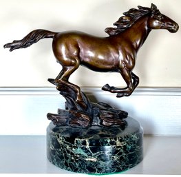 Beautiful Galloping Horse Bronze Signed R. Browning, 100/1000