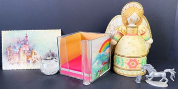 Vintage Girls Bedroom Including Jewelry Box, Unicorns, Angels, And Crystal