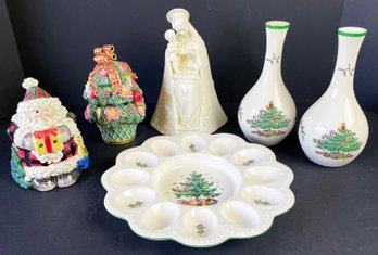 Christmas Porcelain Including Fitz & Floyd, Spode, And More
