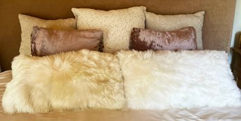 Gorgeous Throw Pillows (some Are Arhaus), Duvet, And Pottery Barn Linen Bedskirt In Queen Size