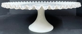 Vintage Ruffled Glass Cake Stand