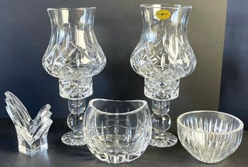 Block Polish Crystal Candleholders, Waterford Vase, And More