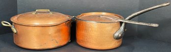 2 Vintage Copper Pots, One Is Marked Waldow