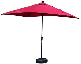 Large Red Patio Umbrella, Table & Chairs Sold Separately