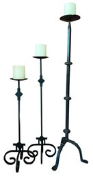 3 Iron Candle Holders