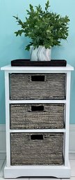 Cute Little Set Of Drawers With Tray And Faux Foliage