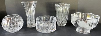 Waterford, Crystal, And Glass Vases And Bowls