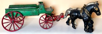 Vintage Cast Iron Horses & Buggy