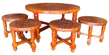Tea Table With 4 Stools