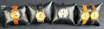 Assorted Watches Including Mickey Mouse, Tasmanian Devil, & Dilbert