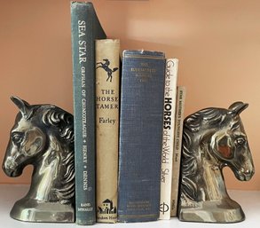 Beautiful Brass Horsehead Bookends