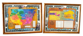 2 Native American Historical Map Posters Framed