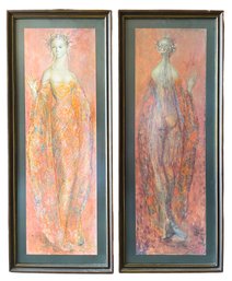 2 Prints Of Standing Woman Front And Back. Leonor Fini