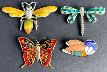 Assorted Butterfly, Moth, And Dragonfly Pins