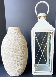 Large Candle Lantern And Vase