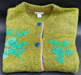 Olive Green Beaded Sundance Sweater