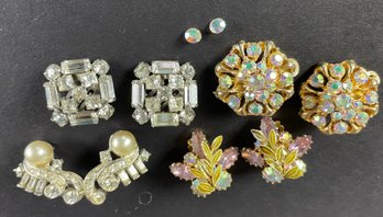 Assorted Vintage Clip And Screw Back Earrings