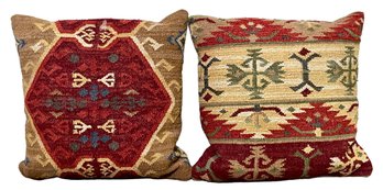 2 Kilim Style Pottery Barn Throw Pillows