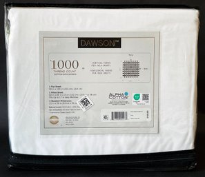 Dawson 1000 Thread Count 100% Cotton White Queen Sheet Set, New In Packaging