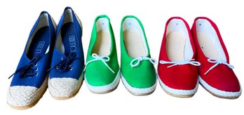 3 Pairs Of Womans Slip-on Canvas Shoes