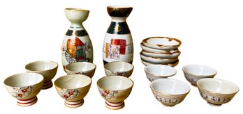 Japanese Sake (10) Set With Sauce Dishes