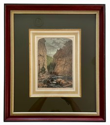 Gorgeous Antique Engraving Of Boulder Canyon Above Boulder Falls By Thomas Moran