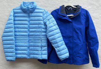 2 Blue Land's End Women's Outerwear Jackets