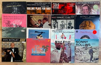 Jackpot Lot Of 18 Jazz LP Vinyl Records- Sonny Rollins, Don Shirley, Robert Clary, Joe Bushkin & More!