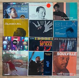 12 Jazz & Soul LP Vinyl Records- Nina Simone, Billie Holiday, Ella Fitzgerald, Joe Williams & More!