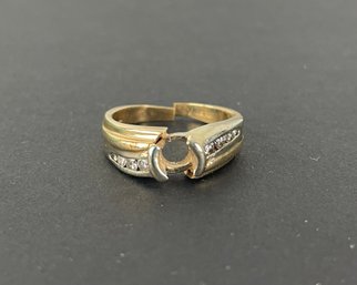 14k Gold Ring Setting, Sz 6.5, As Is