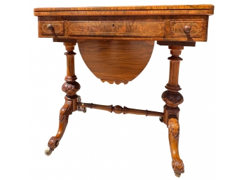 Antique Burr Walnut Game Table