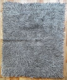 What Appears To Be Wool Shag Rug In Gray