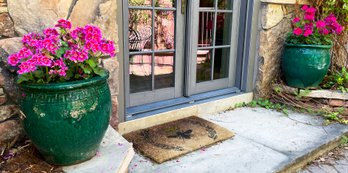 2 Gorgeous Large Emerald Green Planters