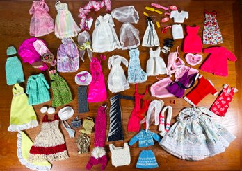 Vintage Barbie Clothes Including Dream Barbie, Wedding Attire & Handmade Crochet Outfits